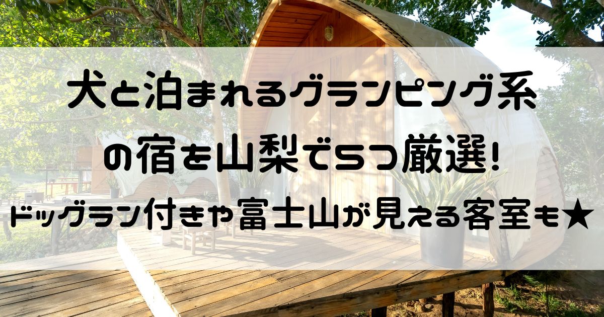 犬と泊まれる グランピング 山梨