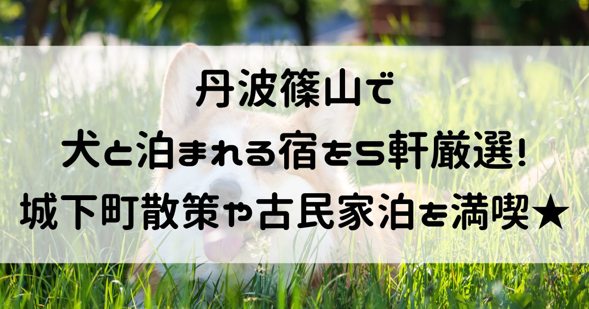 丹波篠山 犬と泊まれる宿